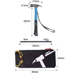 TANCYCO 1 Ensemble De Marteaux De Clous De Tente D'extérieur 25 Cm De Clous De Sol Soudés Marteau Multifonctionnel (bleu) -Tente de réception Soldes 67145137 3