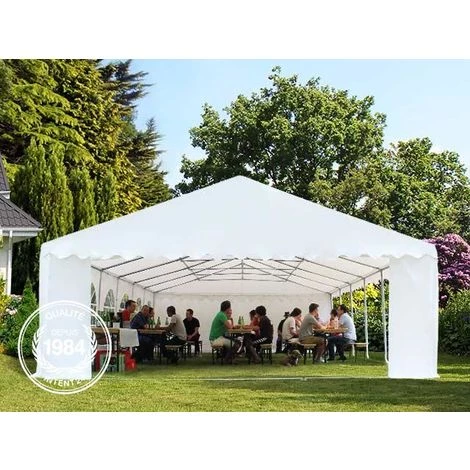 INTENT24.FR Tente Barnum De Réception 5x8 M PREMIUM Bâches Amovibles PVC Env. 500g/m² Blanc + Cadre De Sol Jardin - Blanc 5 INTENT24.FR Tente Barnum De Réception 5x8 M PREMIUM Bâches Amovibles PVC Env. 500g/m² Blanc + Cadre De Sol Jardin - Blanc - Image 3