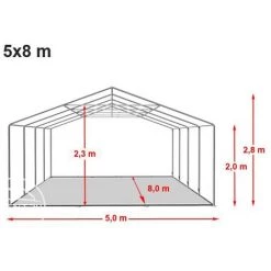 INTENT24.FR Tente Barnum De Réception 5x8 M PREMIUM Bâches Amovibles PVC Env. 500g/m² Blanc + Cadre De Sol Jardin - Blanc 11 INTENT24.FR Tente Barnum De Réception 5x8 M PREMIUM Bâches Amovibles PVC Env. 500g/m² Blanc + Cadre De Sol Jardin - Blanc -Tente de réception Soldes 6714933 5