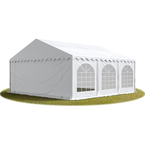 INTENT24.FR Tente Barnum De Réception 6x6 M Ignifugee PREMIUM Bâches Amovibles PVC Env. 500g/m² Blanc Cadre De Sol Jardin - Blanc 3 INTENT24.FR Tente Barnum De Réception 6x6 M Ignifugee PREMIUM Bâches Amovibles PVC Env. 500g/m² Blanc Cadre De Sol Jardin - Blanc