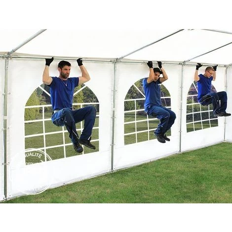 INTENT24.FR Tente Barnum De Réception 6x6 M Ignifugee PREMIUM Bâches Amovibles PVC Env. 500g/m² Blanc Cadre De Sol Jardin - Blanc 6 INTENT24.FR Tente Barnum De Réception 6x6 M Ignifugee PREMIUM Bâches Amovibles PVC Env. 500g/m² Blanc Cadre De Sol Jardin - Blanc - Image 4