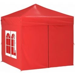TRUE DEAL Tente De Réception Pliable Avec Parois Rouge 2x2 M -Tente de réception Soldes 67299055 3