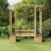TRUE DEAL Pergola De Jardin Avec Banc Et Jardinières Bois De Pin Imprégné -Tente de réception Soldes 67305634 1