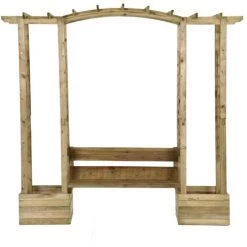 TRUE DEAL Pergola De Jardin Avec Banc Et Jardinières Bois De Pin Imprégné -Tente de réception Soldes 67305634 3
