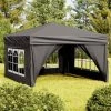 TRUE DEAL Tente De Réception Pliable Avec Parois Anthracite 3x3 M -Tente de réception Soldes 67306077 1