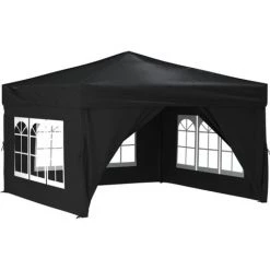TRUE DEAL Tente De Réception Pliable Avec Parois Noir 3x3 M -Tente de réception Soldes 67307638 3