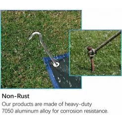 KAEJYIUT Piquets De Tente En Aluminium, 14 Pièces Crochets De Tente De 18 Cm Piquets De Tente Piquets Pour Sols Durs, Idéal Pour Le Jardinage, Le Camping, La Pêche Et Les Tentes -Tente de réception Soldes 67330536 3