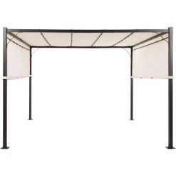 BELIANI Pergola à Lampes LED 310 X 310 Cm Beige - Beige