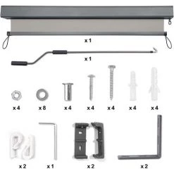 Froadp Auvent Vertical, Store Enrouleur Occultant Avec Manivelle, Auvent De Confidentialité, Crème Solaire Résistante Aux UV, Adapté Pour L'intérieur Et L'extérieur, 250x140cm, (Gris Clair) -Tente de réception Soldes 67376750 3