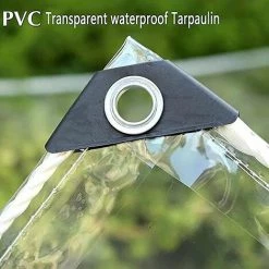 Cisea Bâche Transparente Imperméable, Bâche Durable Résistante Aux Intempéries Avec Oeillets, Auvents Pliables En PVC De 0.35mm Pour Jardins, Serre, Plantes, Bâche De Toit,Clear,1x1M -Tente de réception Soldes 67416839 3