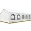 INTENT24.FR Tente Barnum De Réception 4x10 M PE Bâches Amovibles 200-240 G/m² BLANC / Jardin Tonnelle Pavillon Chapiteau - Blanc -Tente de réception Soldes 6742875 1
