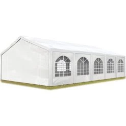 INTENT24.FR INTENT24 5x10m Tente De Réception, PE Env. 240 G/m², H. 2m, Blanc - Blanc