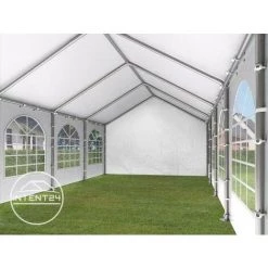 INTENT24.FR INTENT24 5x10m Tente De Réception, PE Env. 240 G/m², H. 2m, Blanc - Blanc -Tente de réception Soldes 6742878 4