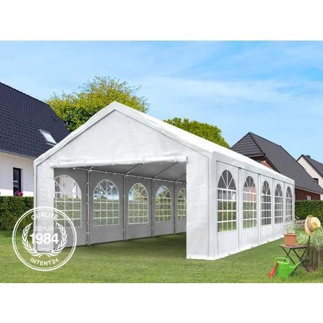 INTENT24.FR Tente Barnum De Réception 5x12 M PE Bâches Amovibles 200-240 G/m² BLANC / Jardin Tonnelle Pavillon Chapiteau - Blanc 4 INTENT24.FR Tente Barnum De Réception 5x12 M PE Bâches Amovibles 200-240 G/m² BLANC / Jardin Tonnelle Pavillon Chapiteau - Blanc – Image 2