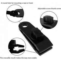 ENLENK Lot De 10 Pinces De Fixation Pour Tente, Tente, Auvent, Bannières, Bateau, Jardinage - Noir -Tente de réception Soldes 67473277 3