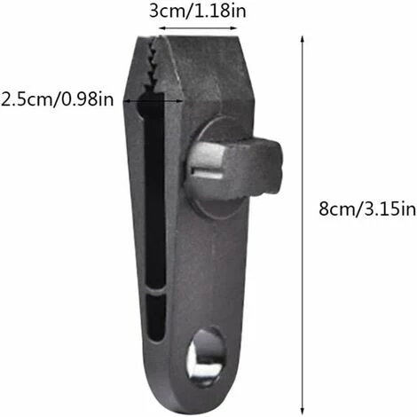 THSINDE Lot De 10 Clips Tarp Camping Caravane Jardin Tente Toile Noire 5 THSINDE Lot De 10 Clips Tarp Camping Caravane Jardin Tente Toile Noire - Image 3