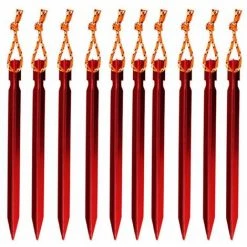 Cisea Hiker Piquets Tente, Sardines Tente Camping 18 Cm Avec Pochette De Rangement, Lot De 10（rouge）