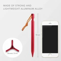 Cisea Hiker Piquets Tente, Sardines Tente Camping 18 Cm Avec Pochette De Rangement, Lot De 10（rouge） -Tente de réception Soldes 67564117 4