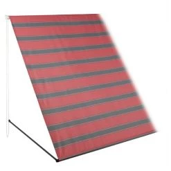 Relaxdays Store Rétractable, HxL : 120 X 350 Cm, Protection UV, Polyester, Ombre Fenêtre, Balcon, Gris/rouge -Tente de réception Soldes 67619725 2