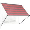 Relaxdays Store Rétractable, HxL : 120x150 Cm, Protection UV, Polyester, Ombre Fenêtre, Balcon, Gris/rouge -Tente de réception Soldes 67619729 1