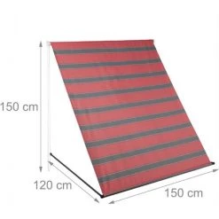 Relaxdays Store Rétractable, HxL : 120x150 Cm, Protection UV, Polyester, Ombre Fenêtre, Balcon, Gris/rouge -Tente de réception Soldes 67619729 5