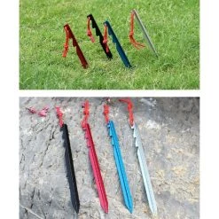 FLYME Piquets De Tente 10 Pièces Sardines Camping Piquets De Fixation Léger Avec Sac De Rangement Pour Randonnée Voyage En Plein Air Activités Extérieur -Tente de réception Soldes 67635594 3