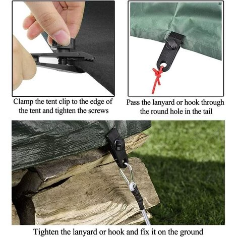 FLYME Clip De Bâche 12 Pièces Clips De Tente En Plastique En Nylon Clips De Tente De Bouche De Crocodile Set Polyvalent Coupe-vent Boucle Fixe Clip Accessoires De Tente 5 FLYME Clip De Bâche 12 Pièces Clips De Tente En Plastique En Nylon Clips De Tente De Bouche De Crocodile Set Polyvalent Coupe-vent Boucle Fixe Clip Accessoires De Tente – Image 3