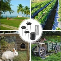 QERSTA 40 Pcs Piquets De Jardin, Sardine Bache Avec 40 Rondelles, Piquets De Fixation Pour Bàche Toile Paillage, Tissu De Mauvaises Herbes, Feuilles De Sol Tente 15*4cm -Tente de réception Soldes 67645866 5