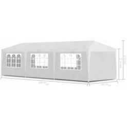 MAISONCHIC Tente De Réception Tonnelle De Jardin Barnum - 3 X 9 M Blanc 11 MAISONCHIC Tente De Réception Tonnelle De Jardin Barnum - 3 X 9 M Blanc -Tente de réception Soldes 67652453 5