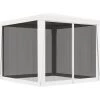 MAISONCHIC Tente De Réception 4 Parois Latérales Barnum / Tonnelle De Jardin / En Maille 2,5x2,5 M Blanc