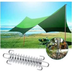 TANABATA Fixations D'ombrage De Voile Tente Corde Résistante Ressort Trampoline 4 Pièces Métal Accessoires Ressorts Pour Le Camping En Plein Air Randonnée Voyage Pique Nique Tente De Plage Auvent. -Tente de réception Soldes 67668515 4