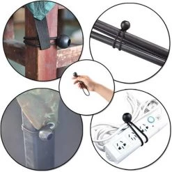 TANABATA 20 Pcs Pinces Linoléum Réutilisables Tarp Clips PoignéE Verrouillage Robuste Pour Camping, L'agriculture, Jardin, Housses Bateau, Auvents, Bannières—Noir, 10 Pinces De Tente+10 Cordes Attachées -Tente de réception Soldes 67668606 3