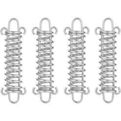 TANABATA 4 Pièces Boucles à Ressort Pour Tente Ressort En Acier Pour Auvent Tente Corde Résistante Boucle De Corde Pour Tente Kit De Fixation Pour Voile De Jardin Tendeur Accessoires De Tente De Voyages