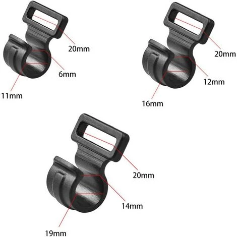 OSQI Lot De 10 Crochets De Tente Pour Camping, Caravane, Auvent - Clips Intérieurs En Plastique - Pour Escalade Et Pêche - Noir - 16 X 20 X 12 Mm 7 OSQI Lot De 10 Crochets De Tente Pour Camping, Caravane, Auvent - Clips Intérieurs En Plastique - Pour Escalade Et Pêche - Noir - 16 X 20 X 12 Mm – Image 5