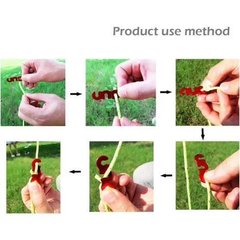 OSQI 12Pcs Tendeur De Corde Tendeur Camping En Alliage D'Aluminium Crochet Ajusteur De Corde Durable Antidérapant Pour Tente Bâche Randonnée Camping 6 OSQI 12Pcs Tendeur De Corde Tendeur Camping En Alliage D'Aluminium Crochet Ajusteur De Corde Durable Antidérapant Pour Tente Bâche Randonnée Camping – Image 4
