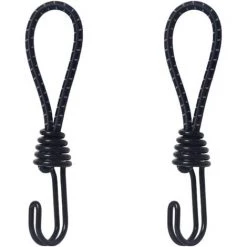 ENLENK Lot De 2 Sangles élastiques Avec Crochets - Noires - 16 Cm - Pour Bâche, Auvent, Tente De Camping