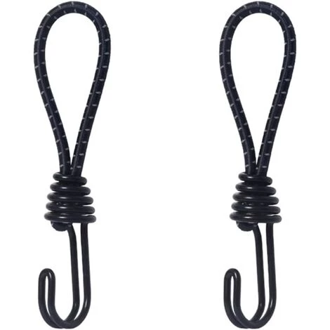 ENLENK Lot De 2 Sangles élastiques Avec Crochets - Noires - 16 Cm - Pour Bâche, Auvent, Tente De Camping 3 ENLENK Lot De 2 Sangles élastiques Avec Crochets - Noires - 16 Cm - Pour Bâche, Auvent, Tente De Camping
