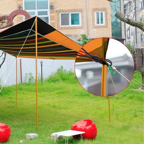 ENLENK Lot De 2 Sangles élastiques Avec Crochets - Noires - 16 Cm - Pour Bâche, Auvent, Tente De Camping 5 ENLENK Lot De 2 Sangles élastiques Avec Crochets - Noires - 16 Cm - Pour Bâche, Auvent, Tente De Camping – Image 3