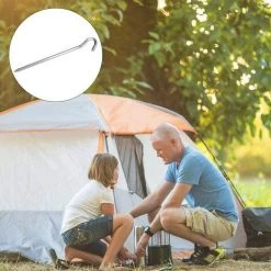 ENLENK 16 Pièces Piquets De Tente Piquets De Sol Crochets Pour Tente Camping Jardinage Piquets De Tente En Acier Galvanisé Argent -Tente de réception Soldes 67678436 5