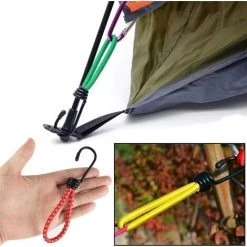 ENLENK 12pcs Camping En Plein Air Tente élastique Crochet Boucle Corde Sangles Bundle Fixe Haut Elasticité Crochet De Fixation Du Cordon De Plate-Forme -Tente de réception Soldes 67680430 4