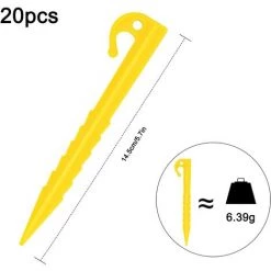 ENLENK Lot De 20 Piquets De Tente En Plastique, Piquets De Tente En Plastique De 14,5 Cm, Piquets De Tente De Camping Robustes, Crochets De Piquets De Fixation Au Sol, Piquets De Tente à Vis Pour Tente, Camping, Auvent, Jardins 8 ENLENK Lot De 20 Piquets De Tente En Plastique, Piquets De Tente En Plastique De 14,5 Cm, Piquets De Tente De Camping Robustes, Crochets De Piquets De Fixation Au Sol, Piquets De Tente à Vis Pour Tente, Camping, Auvent, Jardins -Tente de réception Soldes 67684580 2