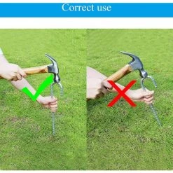 FLYME Ancres De Sol En Lot De 10, Piquets De Tente En Acier Galvanisé,piquets De Fixation Avec Crochet En J, 12 Pouces Trampoline Auvent Ancrage Au Sol En Acier Très Résistant -Tente de réception Soldes 67805660 3