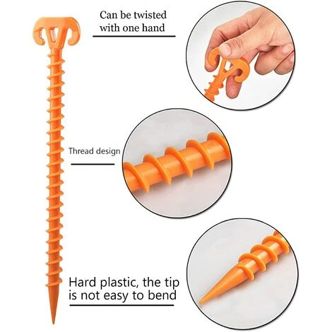 FLYME Piquets De Tente En Plastique, Piquets De Corde, Adaptés Aux Accessoires De Tente D'équipement De Tente Extérieure Pour La Plage, La Plage, La Jungle, La Boue. Jaune (20cm×4.5cm, ⌀10) 6 FLYME Piquets De Tente En Plastique, Piquets De Corde, Adaptés Aux Accessoires De Tente D'équipement De Tente Extérieure Pour La Plage, La Plage, La Jungle, La Boue. Jaune (20cm×4.5cm, ⌀10) – Image 4