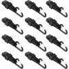FLYME 12 Set De Pince à Bâche Avec Mousqueton D Noir Pour Fixer Bache Tente Toile Prélart à Piscine Montagne Clip Attache Convient Au Camping Pique-Nique Accassoires De Tente Extérieur