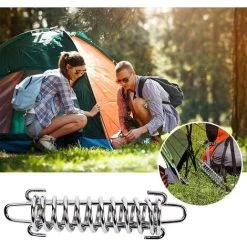 FLYME Lot De 4 Attaches En Alliage Pour Tente De Camping - Avec Boucle à Ressort - Pour Tente Et Treillis Métallique -Tente de réception Soldes 67806993 4