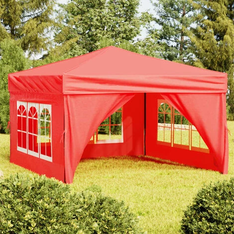 Tente De Réception Pliable Avec Parois Rouge 3x3 M VidaXL - Rouge 4 Tente De Réception Pliable Avec Parois Rouge 3x3 M VidaXL - Rouge - Image 2