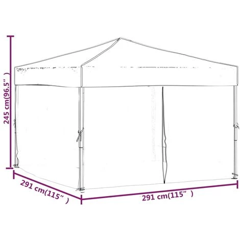 Tente De Réception Pliable Avec Parois Rouge 3x3 M VidaXL - Rouge 5 Tente De Réception Pliable Avec Parois Rouge 3x3 M VidaXL - Rouge - Image 3
