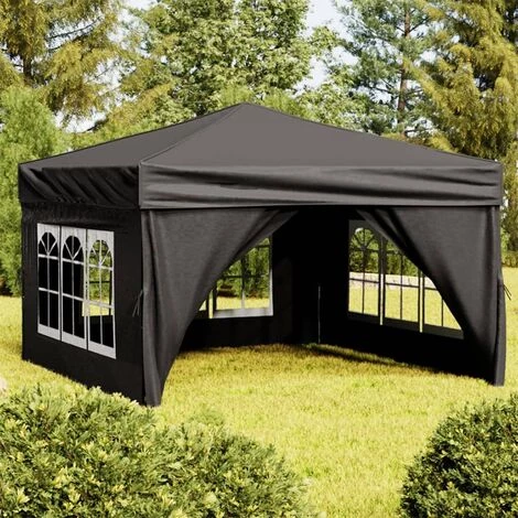 Tente De Réception Pliable Avec Parois Noir 3x3 M VidaXL - Noir 4 Tente De Réception Pliable Avec Parois Noir 3x3 M VidaXL - Noir – Image 2