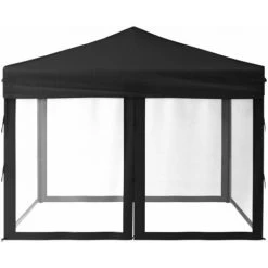 Tente De Réception Pliable Avec Parois Noir 3x3 M VidaXL - Noir -Tente de réception Soldes 67893698 4