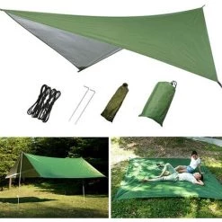 YIENJAOY AGILITY Camping Bâche Anti-Pluie Rain Tarp Imperméable Tarp Rain Fly Toile De Tente Avec Sac De Rangement Pour Extérieur Camping Randonnée, Camouflage 230*140cm -Tente de réception Soldes 67903859 3